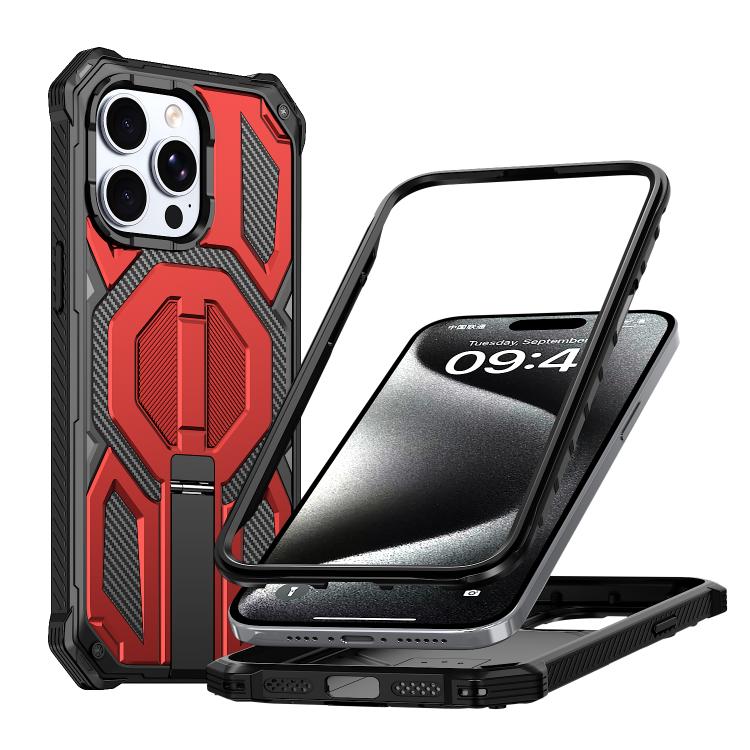Étui de téléphone antichoc magnétique avec support métallique caché, pour iPhone 15 Pro Max, pour iPhone 15 Pro, pour iPhone 15 Plus / 14 Plus, pour iPhone 15, pour iPhone 14 / 13, pour iPhone 14 Pro, pour iPhone 14 Pro Max, pour iPhone 13 Pro Max