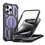 Étui de téléphone antichoc magnétique avec support métallique caché, pour iPhone 15 Pro Max, pour iPhone 15 Pro, pour iPhone 15 Plus / 14 Plus, pour iPhone 15, pour iPhone 14 / 13, pour iPhone 14 Pro, pour iPhone 14 Pro Max, pour iPhone 13 Pro Max