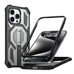 Étui de téléphone antichoc magnétique avec support métallique caché, pour iPhone 15 Pro Max, pour iPhone 15 Pro, pour iPhone 15 Plus / 14 Plus, pour iPhone 15, pour iPhone 14 / 13, pour iPhone 14 Pro, pour iPhone 14 Pro Max, pour iPhone 13 Pro Max