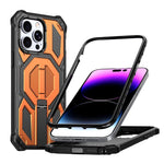 Coque de téléphone magnétique antichoc avec support métallique caché, pour iPhone 13 Pro