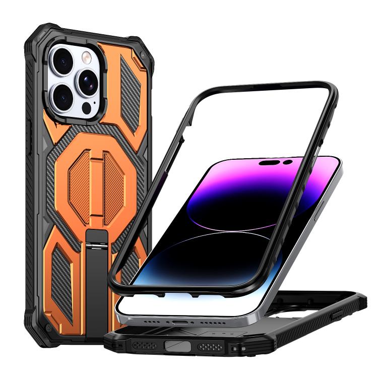 Coque de téléphone magnétique antichoc avec support métallique caché, pour iPhone 13 Pro