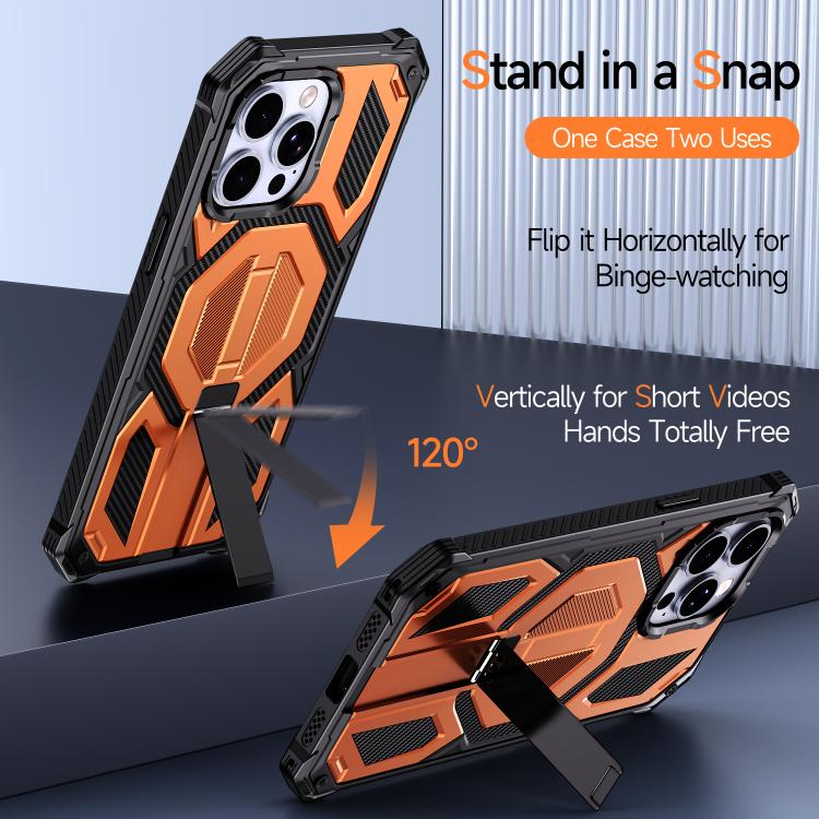 Coque de téléphone magnétique antichoc avec support métallique caché, pour iPhone 13 Pro