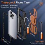 Coque de téléphone magnétique antichoc avec support métallique caché, pour iPhone 13 Pro