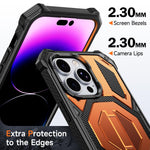 Coque de téléphone magnétique antichoc avec support métallique caché, pour iPhone 13 Pro