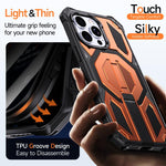 Coque de téléphone magnétique antichoc avec support métallique caché, pour iPhone 13 Pro