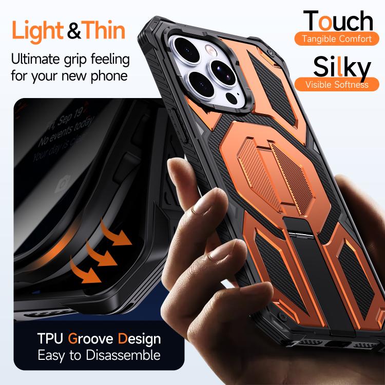 Coque de téléphone magnétique antichoc avec support métallique caché, pour iPhone 13 Pro