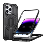 Coque de téléphone magnétique antichoc avec support métallique caché, pour iPhone 13 Pro