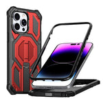 Coque de téléphone magnétique antichoc avec support métallique caché, pour iPhone 13 Pro