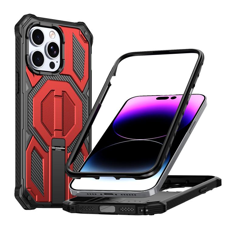 Coque de téléphone magnétique antichoc avec support métallique caché, pour iPhone 13 Pro