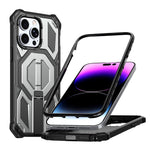 Coque de téléphone magnétique antichoc avec support métallique caché, pour iPhone 13 Pro