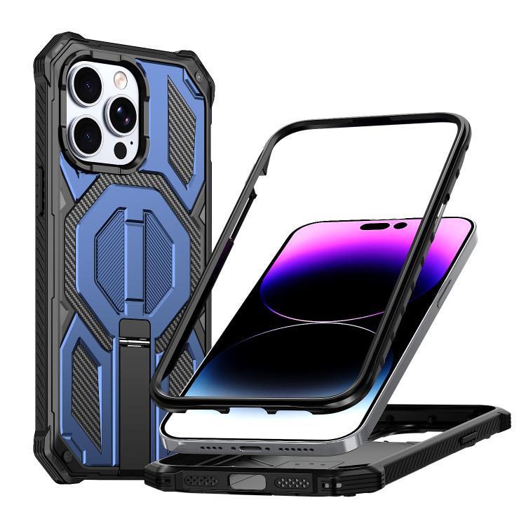 Coque de téléphone magnétique antichoc avec support métallique caché, pour iPhone 13 Pro