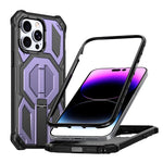 Coque de téléphone magnétique antichoc avec support métallique caché, pour iPhone 13 Pro