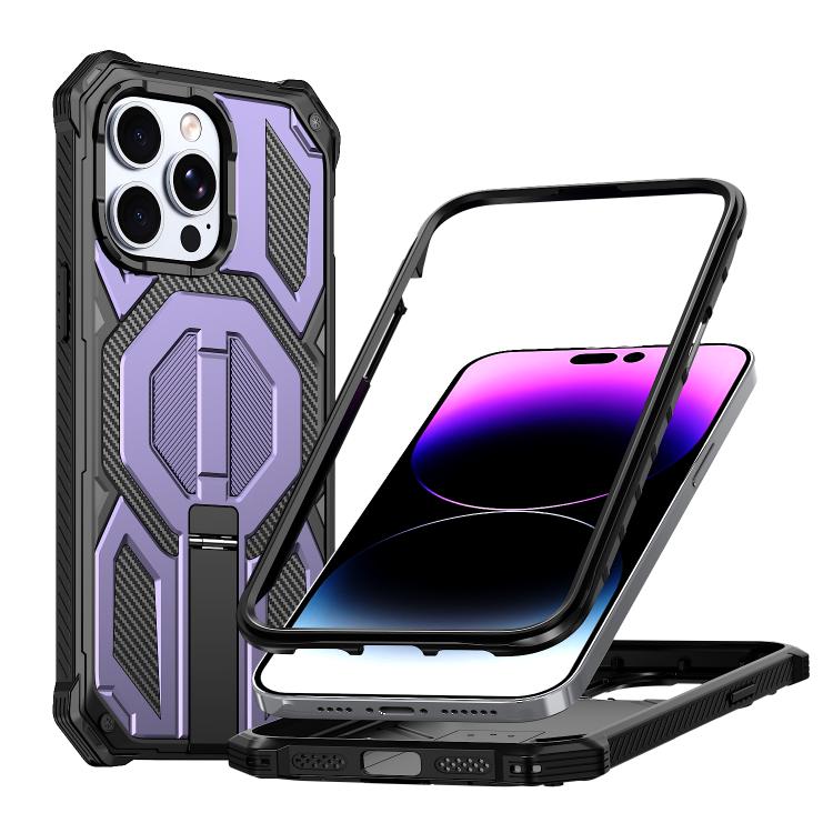 Coque de téléphone magnétique antichoc avec support métallique caché, pour iPhone 13 Pro