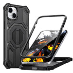 Étui de téléphone antichoc magnétique avec support métallique caché, pour iPhone 15 Pro Max, pour iPhone 15 Pro, pour iPhone 15 Plus / 14 Plus, pour iPhone 15, pour iPhone 14 / 13, pour iPhone 14 Pro, pour iPhone 14 Pro Max, pour iPhone 13 Pro Max