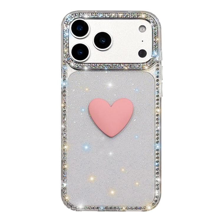 Coque de téléphone Cœur d'amour Double-face en strass Flash IMD, Pour iPhone 17e / 16e, Pour iPhone 17 Pro Max, Pour iPhone 17 Pro, Pour iPhone 17, Pour iPhone Air