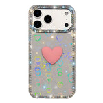 Coque de téléphone Cœur d'amour Double-face en strass Flash IMD, Pour iPhone 17e / 16e, Pour iPhone 17 Pro Max, Pour iPhone 17 Pro, Pour iPhone 17, Pour iPhone Air