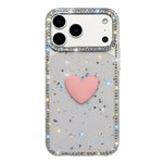 Coque de téléphone Cœur d'amour Double-face en strass Flash IMD, Pour iPhone 17e / 16e, Pour iPhone 17 Pro Max, Pour iPhone 17 Pro, Pour iPhone 17, Pour iPhone Air
