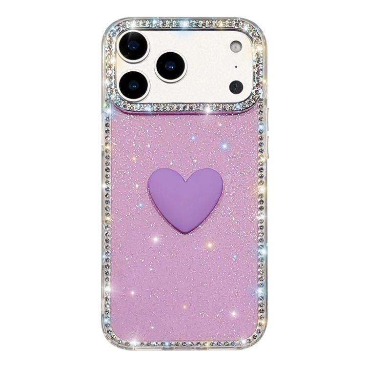 Coque de téléphone Cœur d'amour Double-face en strass Flash IMD, Pour iPhone 17e / 16e, Pour iPhone 17 Pro Max, Pour iPhone 17 Pro, Pour iPhone 17, Pour iPhone Air