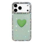 Coque de téléphone Cœur d'amour Double-face en strass Flash IMD, Pour iPhone 17e / 16e, Pour iPhone 17 Pro Max, Pour iPhone 17 Pro, Pour iPhone 17, Pour iPhone Air