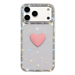 Coque de téléphone Cœur d'amour Double-face en strass Flash IMD, Pour iPhone 17e / 16e, Pour iPhone 17 Pro Max, Pour iPhone 17 Pro, Pour iPhone 17, Pour iPhone Air