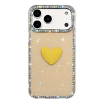Coque de téléphone Cœur d'amour Double-face en strass Flash IMD, Pour iPhone 17e / 16e, Pour iPhone 17 Pro Max, Pour iPhone 17 Pro, Pour iPhone 17, Pour iPhone Air