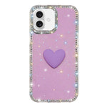 Coque de téléphone Cœur d'amour Double-face en strass Flash IMD, Pour iPhone 17e / 16e, Pour iPhone 17 Pro Max, Pour iPhone 17 Pro, Pour iPhone 17, Pour iPhone Air
