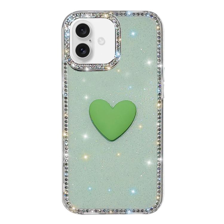 Coque de téléphone Cœur d'amour Double-face en strass Flash IMD, Pour iPhone 17e / 16e, Pour iPhone 17 Pro Max, Pour iPhone 17 Pro, Pour iPhone 17, Pour iPhone Air
