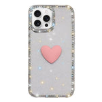 Coque de téléphone Cœur d'amour Double-face en strass Flash IMD, Pour iPhone 16 Pro Max, Pour iPhone 16 Pro, Pour iPhone 16 Plus, Pour iPhone 16, Pour iPhone 15 Pro Max