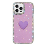 Coque de téléphone Cœur d'amour Double-face en strass Flash IMD, Pour iPhone 16 Pro Max, Pour iPhone 16 Pro, Pour iPhone 16 Plus, Pour iPhone 16, Pour iPhone 15 Pro Max