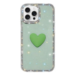 Coque de téléphone Cœur d'amour Double-face en strass Flash IMD, Pour iPhone 16 Pro Max, Pour iPhone 16 Pro, Pour iPhone 16 Plus, Pour iPhone 16, Pour iPhone 15 Pro Max