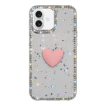 Coque de téléphone Cœur d'amour Double-face en strass Flash IMD, Pour iPhone 16 Pro Max, Pour iPhone 16 Pro, Pour iPhone 16 Plus, Pour iPhone 16, Pour iPhone 15 Pro Max