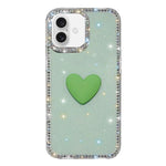 Coque de téléphone Cœur d'amour Double-face en strass Flash IMD, Pour iPhone 16 Pro Max, Pour iPhone 16 Pro, Pour iPhone 16 Plus, Pour iPhone 16, Pour iPhone 15 Pro Max