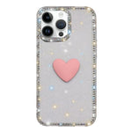 Coque de téléphone Cœur d'amour Double-face en strass Flash IMD, Pour iPhone 16 Pro Max, Pour iPhone 16 Pro, Pour iPhone 16 Plus, Pour iPhone 16, Pour iPhone 15 Pro Max