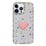 Coque de téléphone Cœur d'amour Double-face en strass Flash IMD, Pour iPhone 16 Pro Max, Pour iPhone 16 Pro, Pour iPhone 16 Plus, Pour iPhone 16, Pour iPhone 15 Pro Max