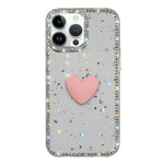 Coque de téléphone Cœur d'amour Double-face en strass Flash IMD, Pour iPhone 16 Pro Max, Pour iPhone 16 Pro, Pour iPhone 16 Plus, Pour iPhone 16, Pour iPhone 15 Pro Max