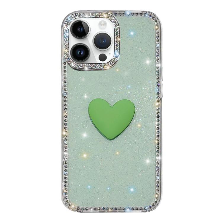 Coque de téléphone Cœur d'amour Double-face en strass Flash IMD, Pour iPhone 16 Pro Max, Pour iPhone 16 Pro, Pour iPhone 16 Plus, Pour iPhone 16, Pour iPhone 15 Pro Max