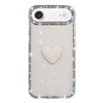 Coque de téléphone Cœur d'amour Double-face en strass Flash IMD, Pour iPhone 17e / 16e, Pour iPhone 17 Pro Max, Pour iPhone 17 Pro, Pour iPhone 17, Pour iPhone Air