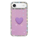 Coque de téléphone Cœur d'amour Double-face en strass Flash IMD, Pour iPhone 17e / 16e, Pour iPhone 17 Pro Max, Pour iPhone 17 Pro, Pour iPhone 17, Pour iPhone Air