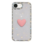 Coque de téléphone Cœur d'amour Double-face en strass Flash IMD, Pour iPhone 17e / 16e, Pour iPhone 17 Pro Max, Pour iPhone 17 Pro, Pour iPhone 17, Pour iPhone Air