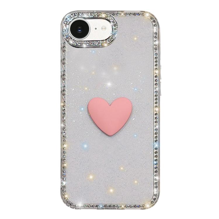 Coque de téléphone Cœur d'amour Double-face en strass Flash IMD, Pour iPhone 17e / 16e, Pour iPhone 17 Pro Max, Pour iPhone 17 Pro, Pour iPhone 17, Pour iPhone Air