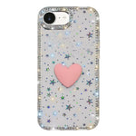 Coque de téléphone Cœur d'amour Double-face en strass Flash IMD, Pour iPhone 17e / 16e, Pour iPhone 17 Pro Max, Pour iPhone 17 Pro, Pour iPhone 17, Pour iPhone Air