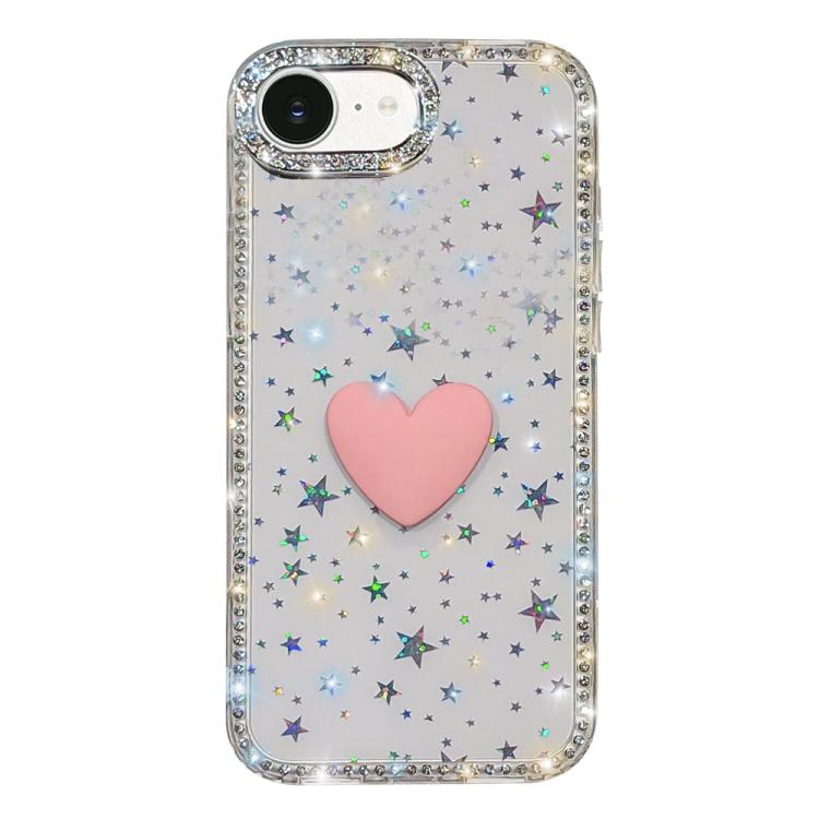 Coque de téléphone Cœur d'amour Double-face en strass Flash IMD, Pour iPhone 17e / 16e, Pour iPhone 17 Pro Max, Pour iPhone 17 Pro, Pour iPhone 17, Pour iPhone Air