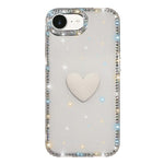Coque de téléphone Cœur d'amour Double-face en strass Flash IMD, Pour iPhone 17e / 16e, Pour iPhone 17 Pro Max, Pour iPhone 17 Pro, Pour iPhone 17, Pour iPhone Air