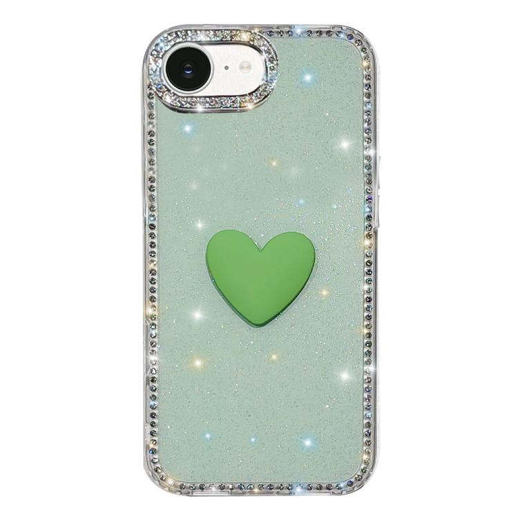 Coque de téléphone Cœur d'amour Double-face en strass Flash IMD, Pour iPhone 17e / 16e, Pour iPhone 17 Pro Max, Pour iPhone 17 Pro, Pour iPhone 17, Pour iPhone Air