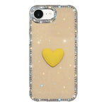 Coque de téléphone Cœur d'amour Double-face en strass Flash IMD, Pour iPhone 17e / 16e, Pour iPhone 17 Pro Max, Pour iPhone 17 Pro, Pour iPhone 17, Pour iPhone Air