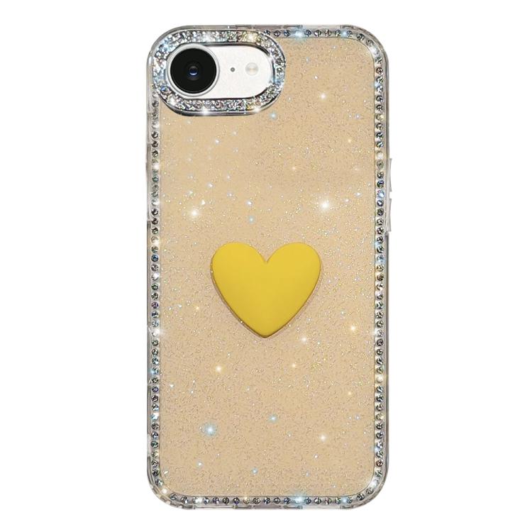 Coque de téléphone Cœur d'amour Double-face en strass Flash IMD, Pour iPhone 17e / 16e, Pour iPhone 17 Pro Max, Pour iPhone 17 Pro, Pour iPhone 17, Pour iPhone Air