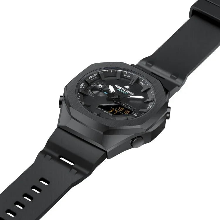 Montre électronique lumineuse d'extérieur NORTH EDGE Mercury en alliage de zinc 5 ATM