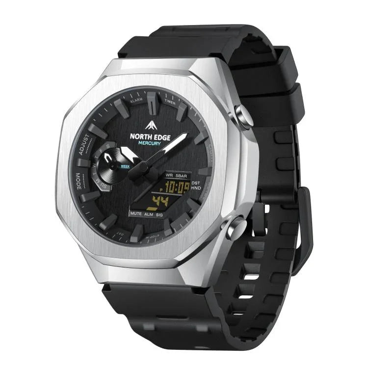 Montre électronique lumineuse d'extérieur NORTH EDGE Mercury en alliage de zinc 5 ATM