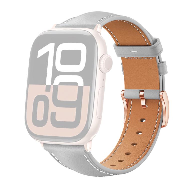 Bracelet de montre en cuir végétalien à grain fin Rose Gold Buckle Black Shark xDfind, pour Apple Watch 42 / 44 / 45 / 46 / 49 mm, pour Apple Watch 38 / 40 / 41 / S11 42 mm
