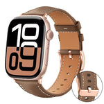 Bracelet de montre en cuir végétalien à grain fin Rose Gold Buckle Black Shark xDfind, pour Apple Watch 42 / 44 / 45 / 46 / 49 mm, pour Apple Watch 38 / 40 / 41 / S11 42 mm
